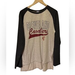 NBA Cleveland Cavaliers Mens XXL Heather Gray Long Sleeve Knit Jersey Sh…